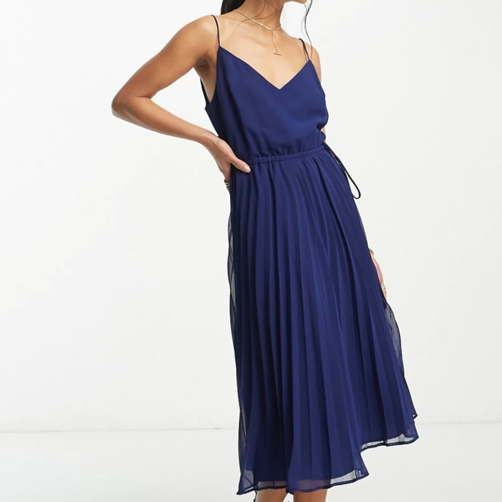 NWT ASOS Navy Midi Dress